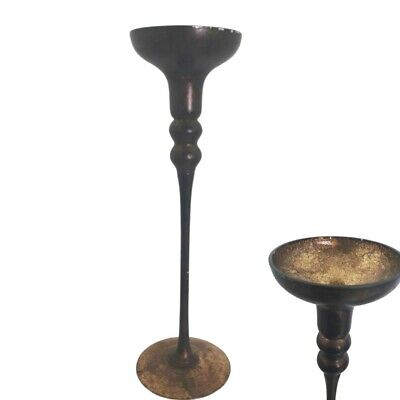 Cive Porta Candela H.38cm In Vetro Color Bronzo Dorato Porta Candela Ramato