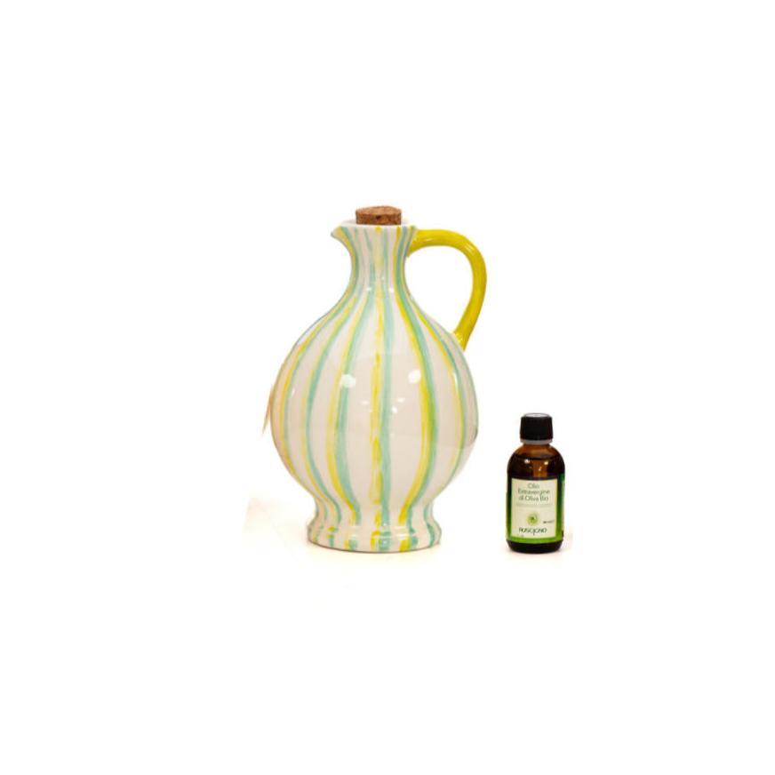 Cuorematto Oliver Oliera Ampolla Grande In Porcellana Con Olio Bio Ruscino Da180 Yx