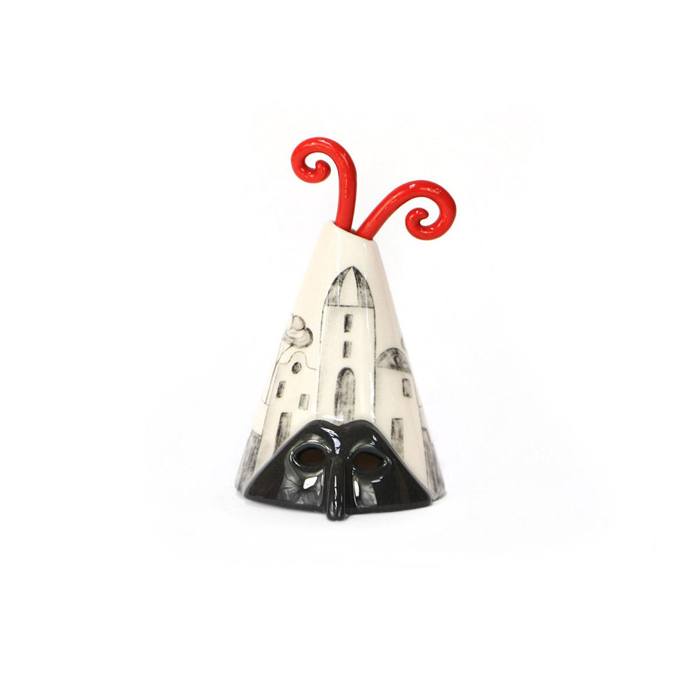 Terre di Scirocco Città di Pulcinella Bianco e Nero H.15Cm