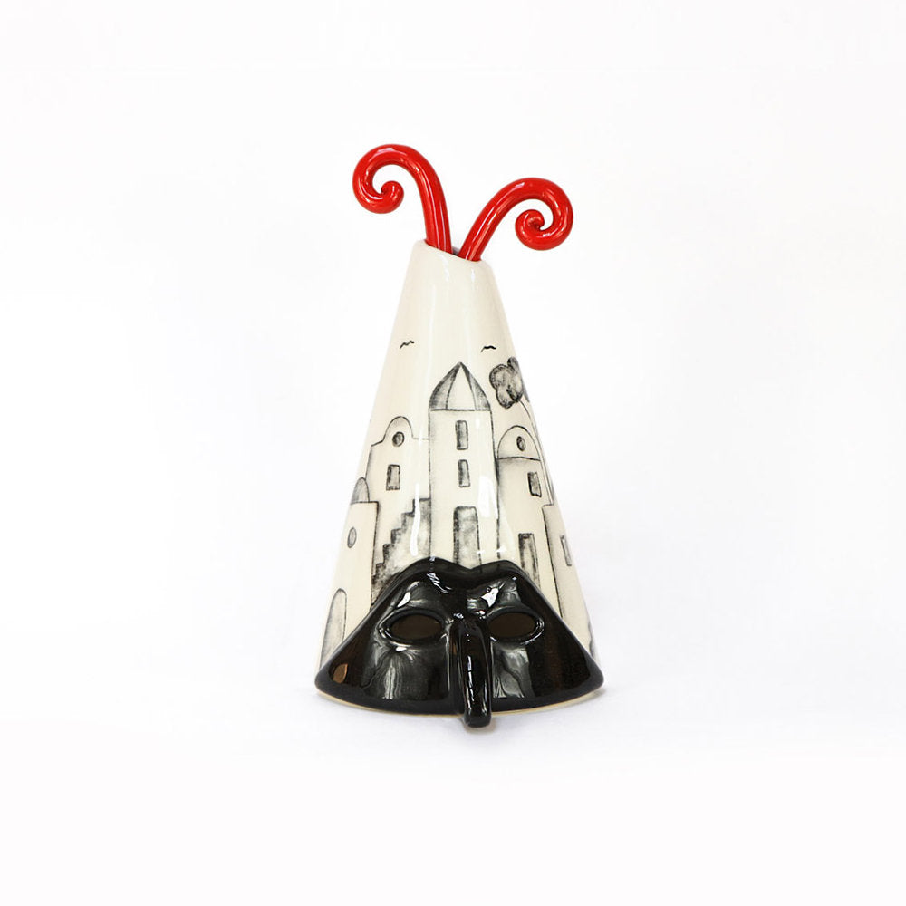 Terre di Scirocco Città di Pulcinella Bianco e Nero H.19,5 Cm