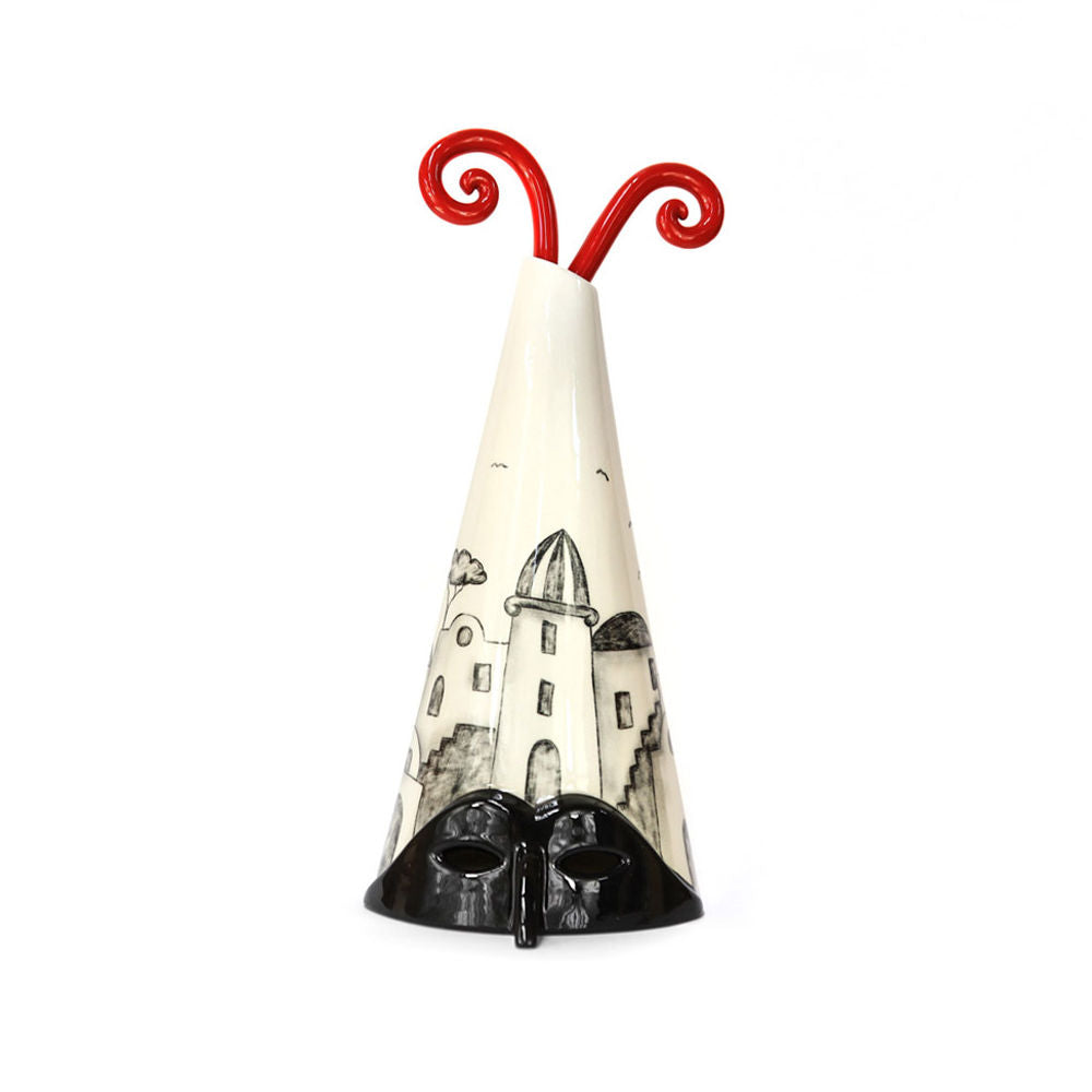 Terre di Scirocco Città di Pulcinella Bianco e Nero H.31 Cm