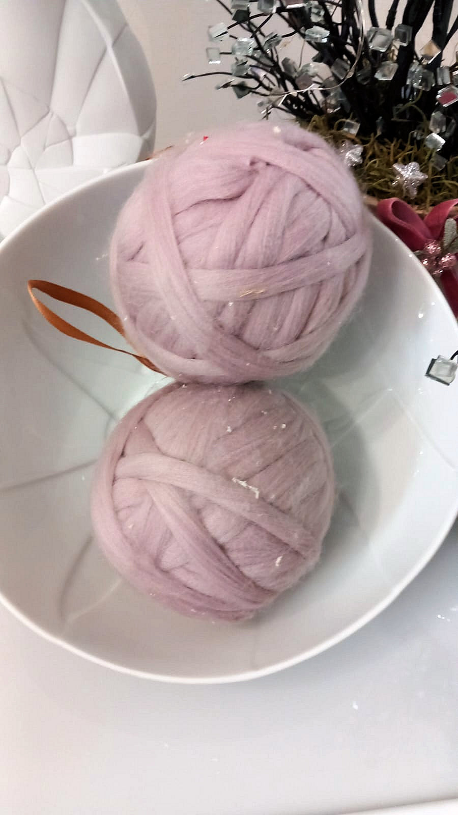 Joel Pallina11cm Palle Di Natale In Stoffa Velluto Rosa Decorazioni Albero Gomitolo