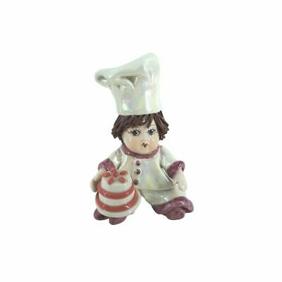 Zampiva Piccolo Chef In Porcellana 9cm Made In Italy Cuoco Statuina Ceramica 01