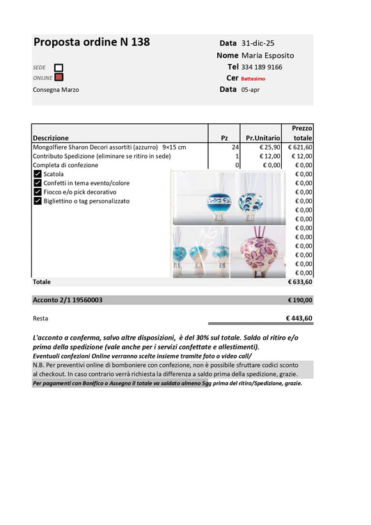 Sharon Hot Air Balloons Balance - As per order proposal 138 b