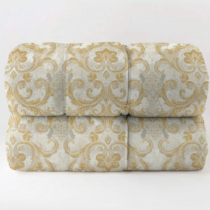 Trapunta Diamante Matrimoniale Jacquard Panna e Oro 270x270 cm | Invernale 350 gr