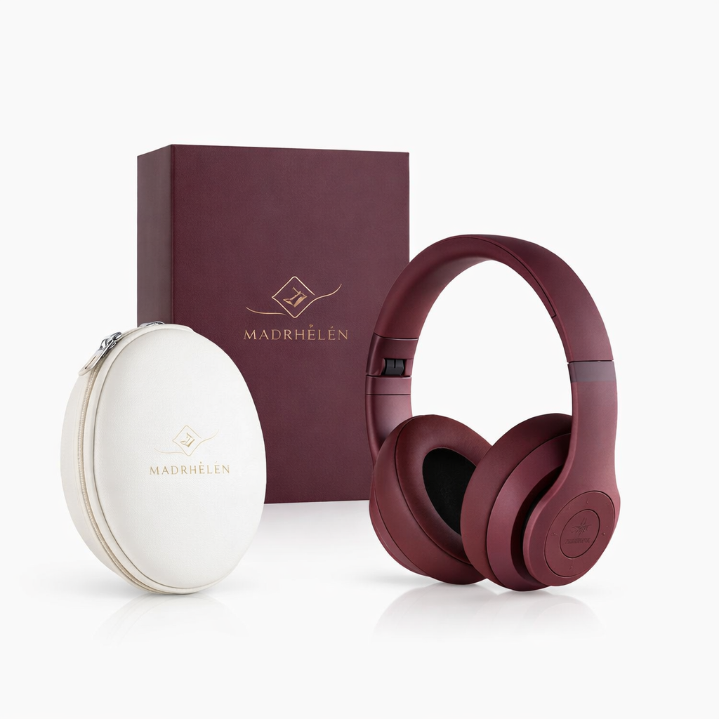 Madrhèlen Cuffie Bluetooth Nexis Wireless con Cover in Pelle