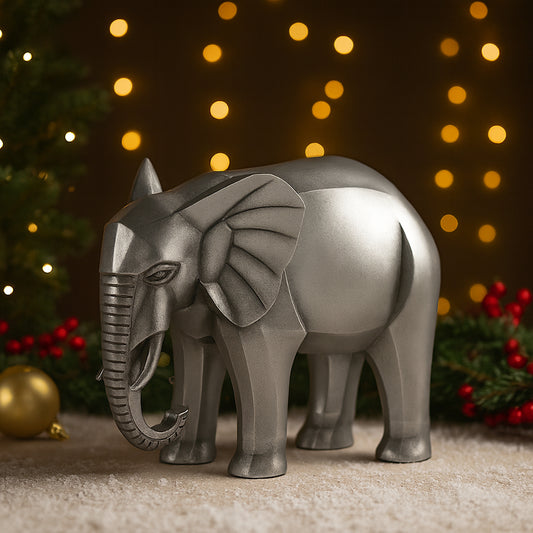 Mascagni Elefante Resina Argento 29,5x16,5x23 cm Decorativo