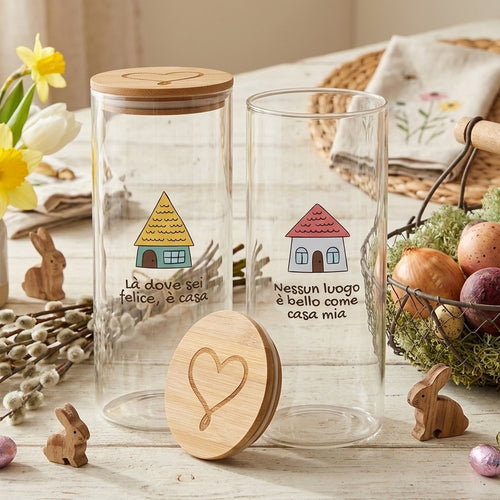 Cuorematto Barattolo Ø10x23H cm 2 assortiti H3142