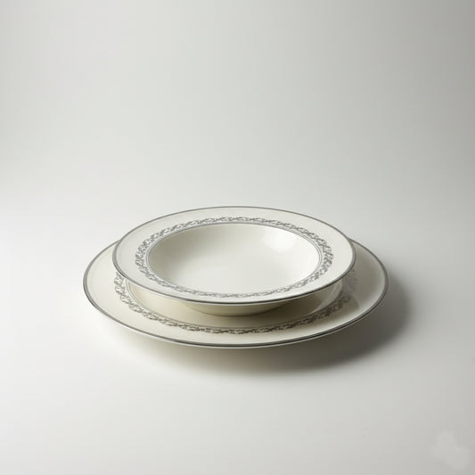 Noritake Westover Platinum Set Tavola Porcellana Piatto Piano / Fondo