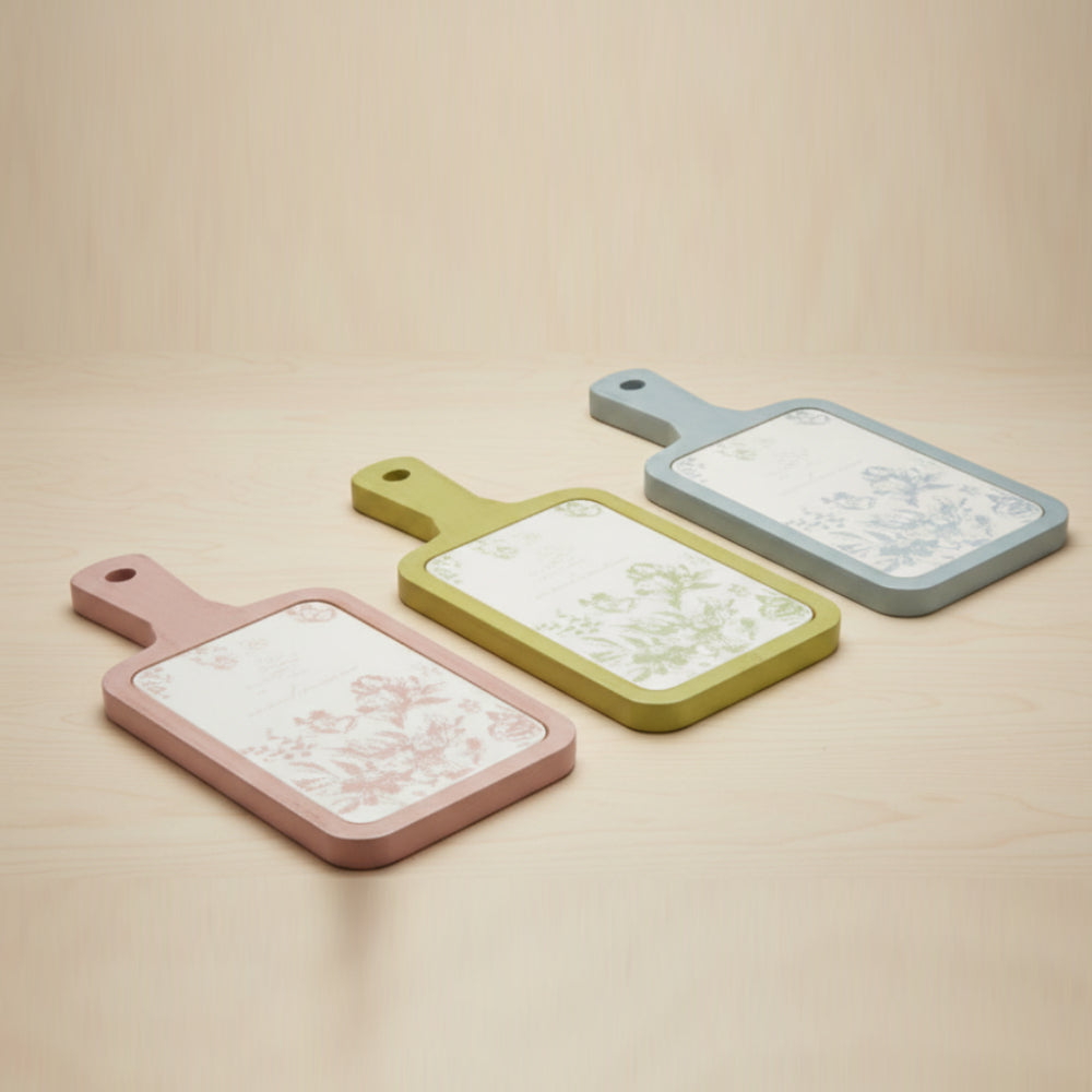 Madrhélen Tagliere Legno e Ceramica Linea Flora 30x14 cm