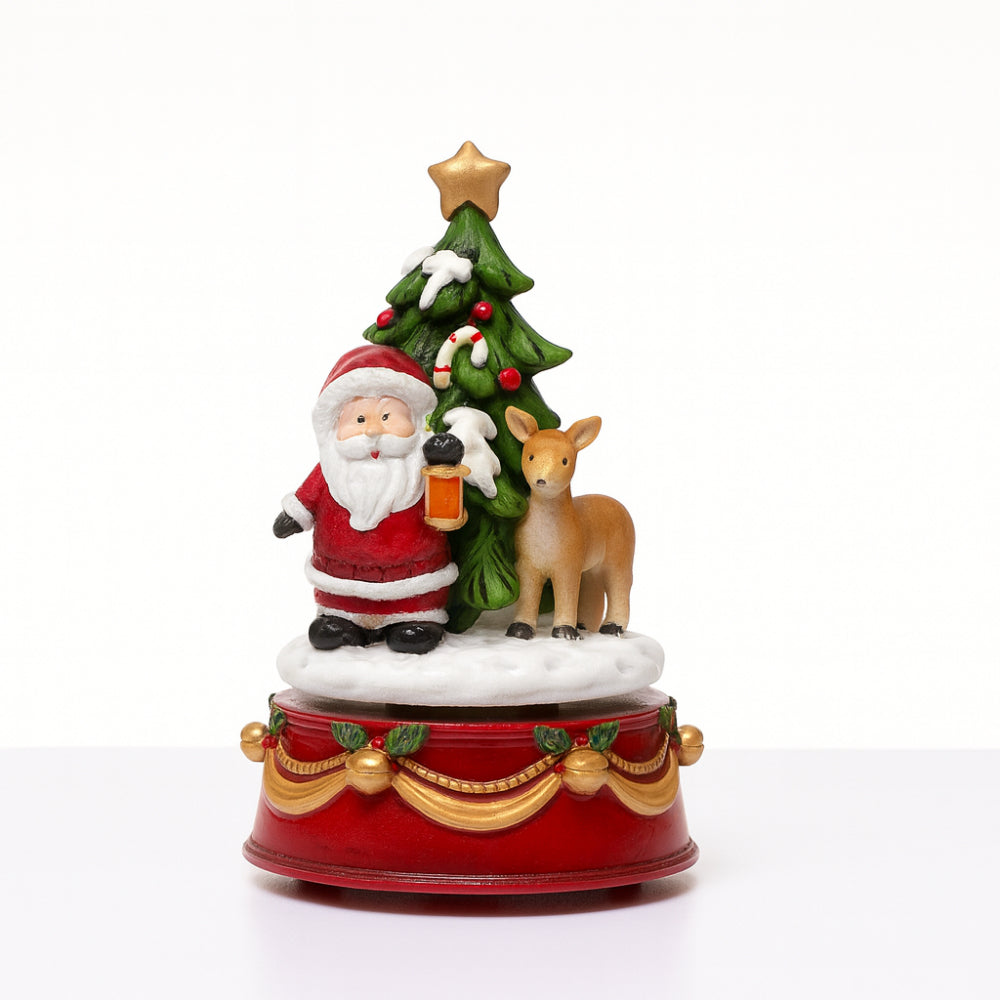Babbomatto Carillon Babbo Natale e Renna Resina H 16x12 cm