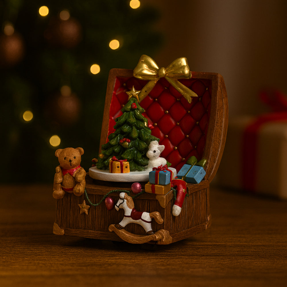 Babbomatto Carillon Cofanetto Albero Resina H 12x9.5 cm