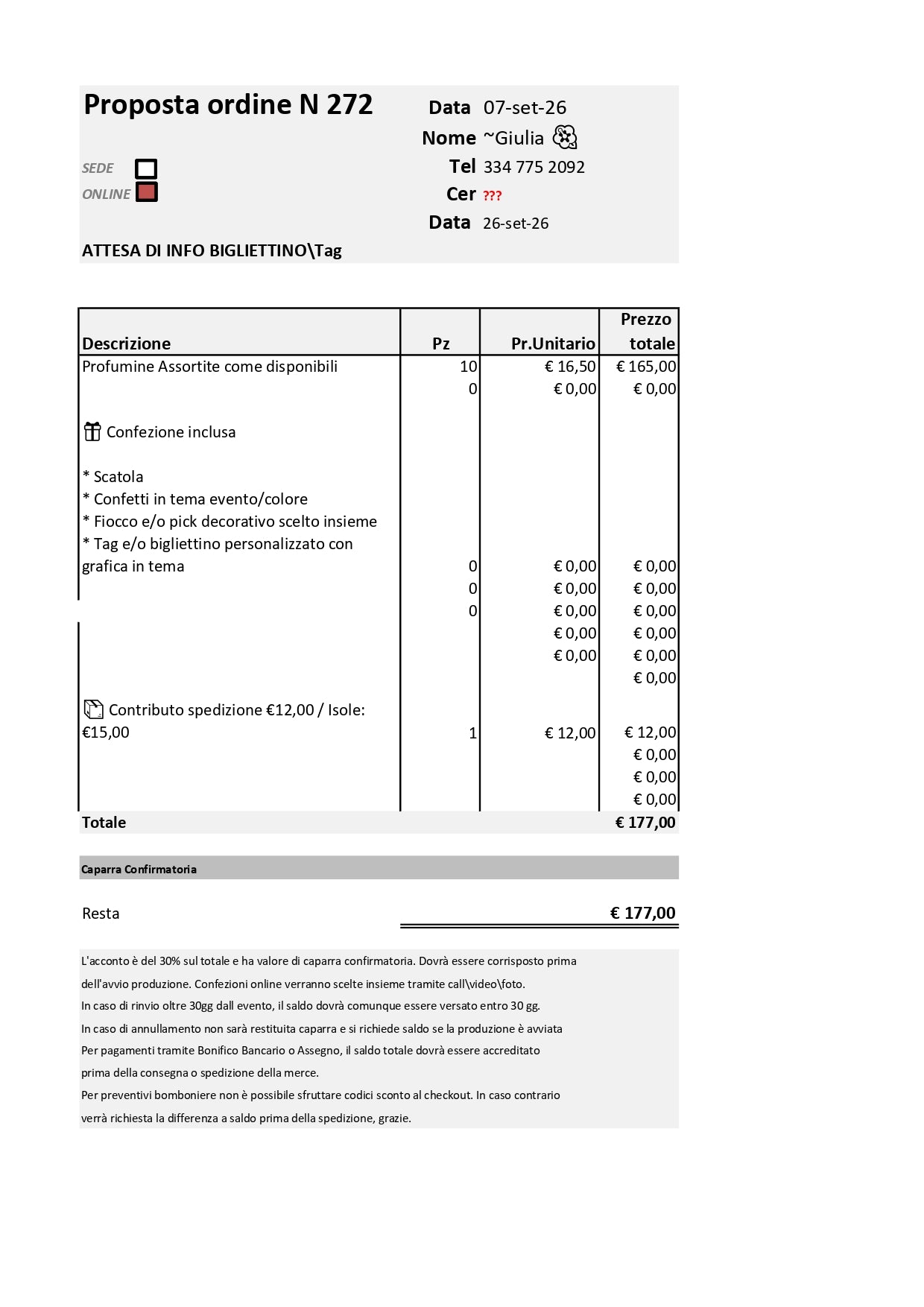 Gli Alberelli 10 Profumine assortite   - Come proposta d ordine 272