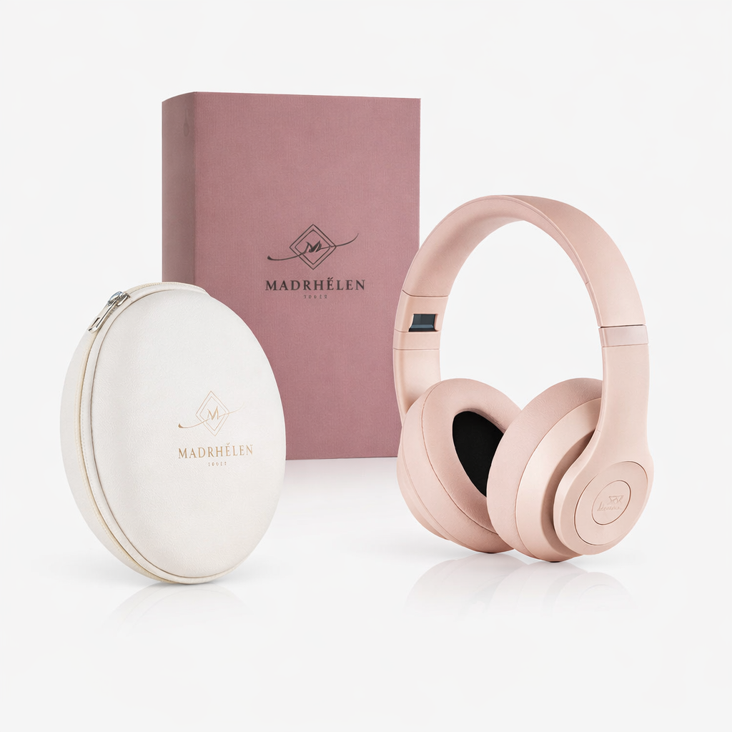 Madrhèlen Cuffie Bluetooth Nexis Wireless con Cover in Pelle