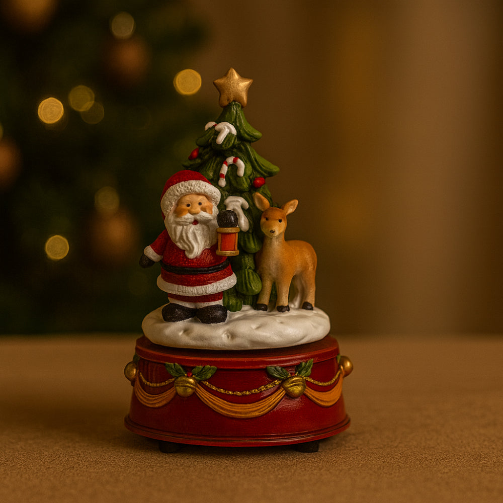 Babbomatto Carillon Babbo Natale e Renna Resina H 16x12 cm