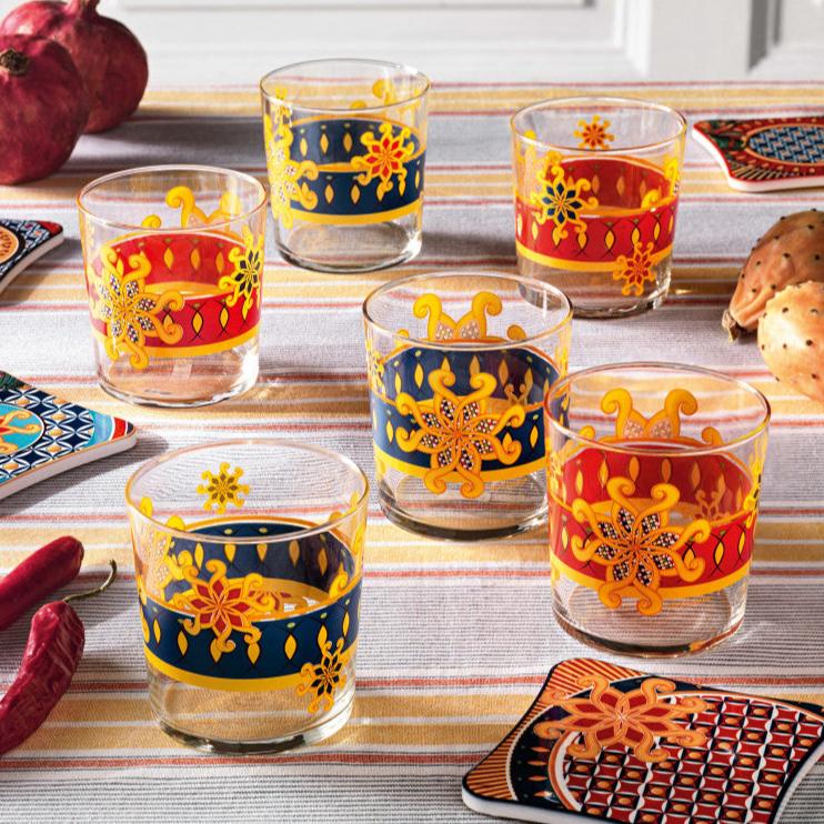 Brandani Set 6 pz Bicchiere Miami Colori Assortiti Vetro 52471