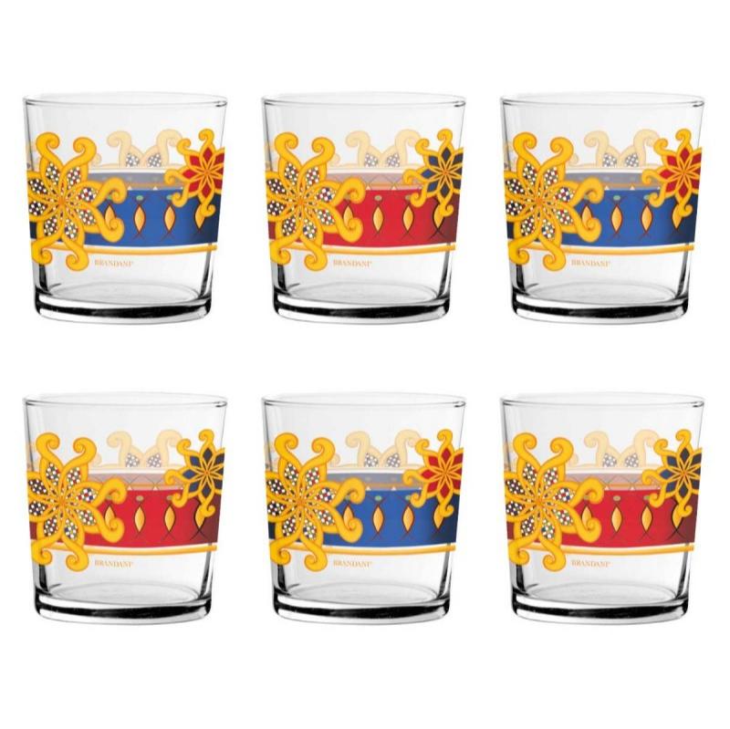 Brandani Set 6 pz Bicchiere Miami Colori Assortiti Vetro 52471