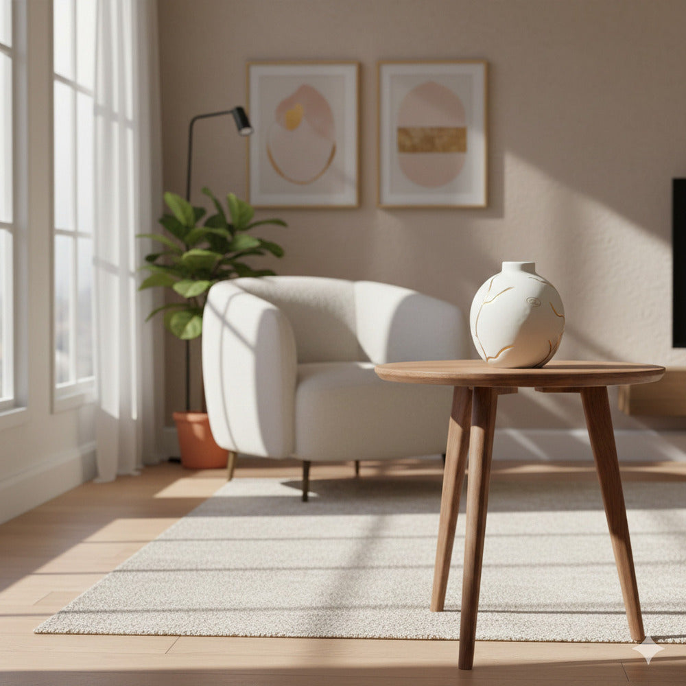 Capodimonte Goddess Vase with Gold Stripes in Ceramic 17 cm 