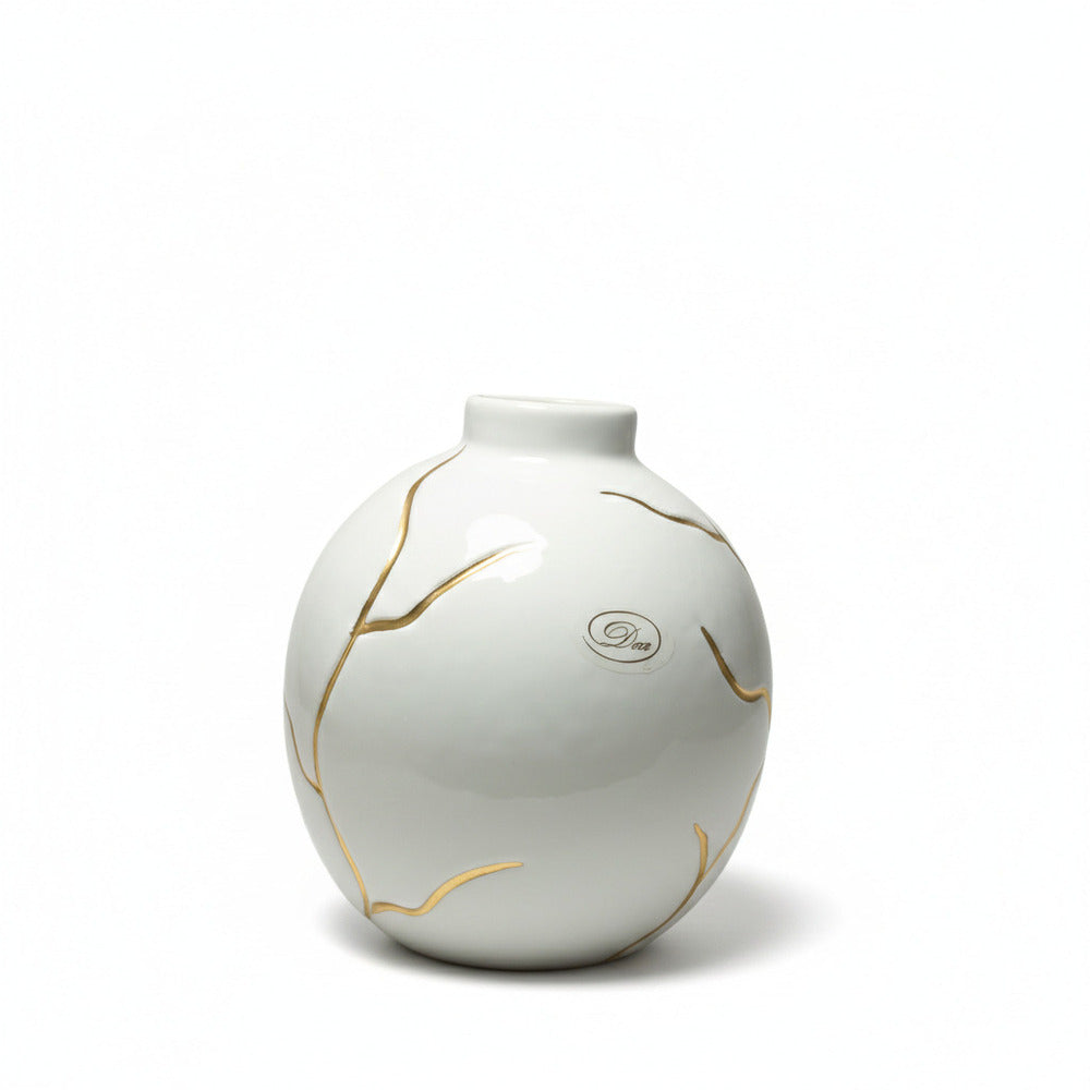 Capodimonte Goddess Vase with Gold Stripes in Ceramic 17 cm 