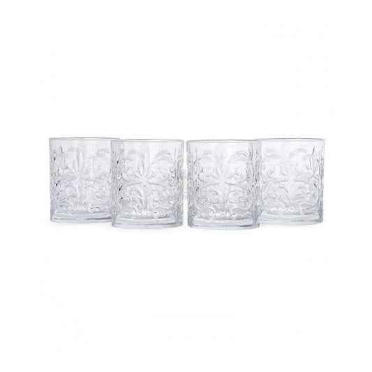 Brandani Set 4 Bicchieri Royal Crystal Glass Trasparenti Tumbler