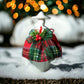 Ad Creation Dama in Porcellana porta candela tea light con vestito tartan H.17x8 cm