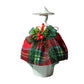 Ad Creation Dama in Porcellana porta candela tea light con vestito tartan H.17x8 cm