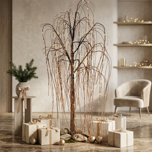 Albero Natale Salice Illuminato 2 m – Bianco Caldo