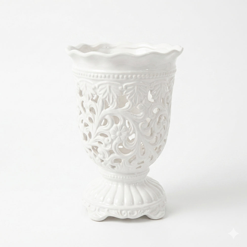 Alzatina Arte di Nacchi in ceramica 24x36 cm elegante decorativa