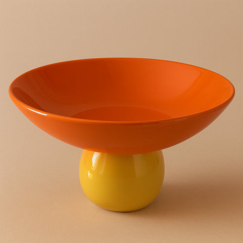 Alzatina Porcellana Colorata Moderna Ø 20 cm H 10 Arancio