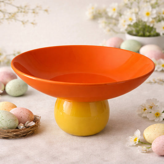 Alzatina Porcellana Colorata Moderna Ø 20 cm H 10 Arancio