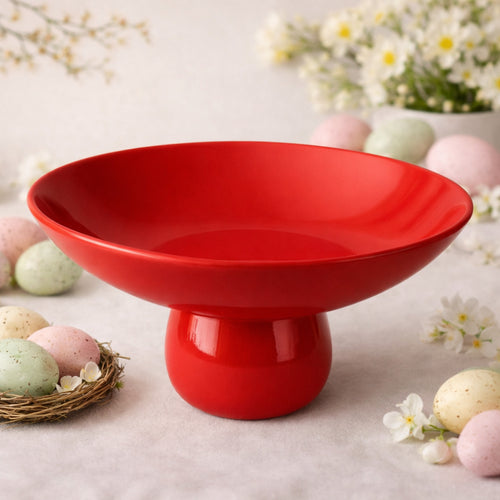 Alzatina Porcellana Colorata Moderna Ø 20 cm H 10 Rosso