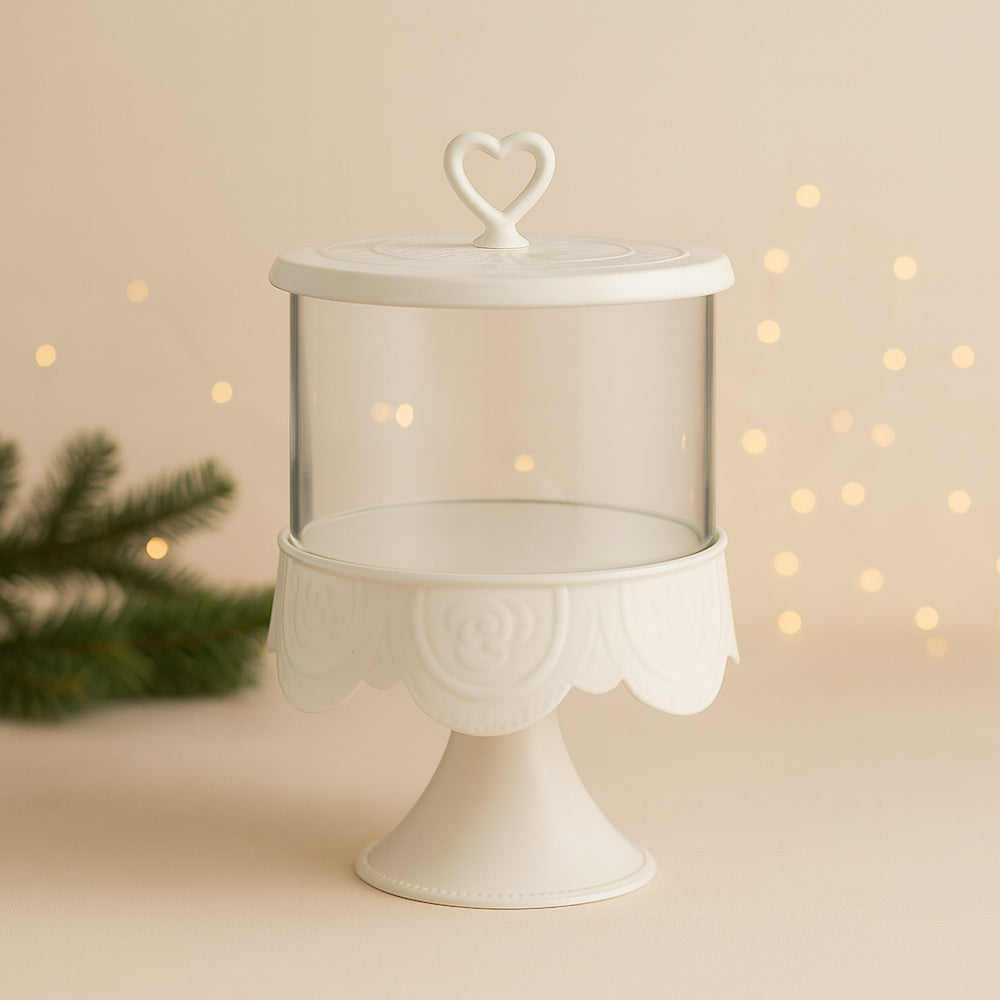 Alzatina con vetro Arte di Nacchi 22×22×29 cm per dolci e decorazioni