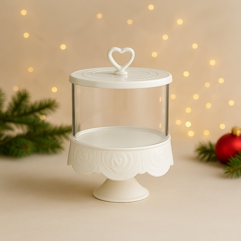 Alzatina in ceramica con vetro Arte di Nacchi 17,5×23 cm per dolci