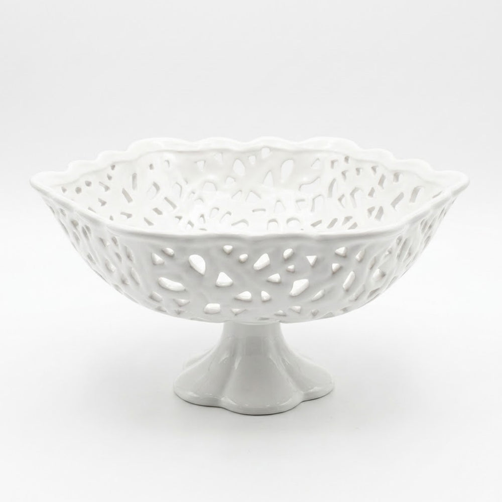 Alzatina traforata Arte di Nacchi in ceramica 30x15 cm elegante