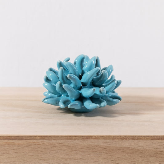 Anemone decorativo Riccio caprese ceramica acquamarina Ø8 cm