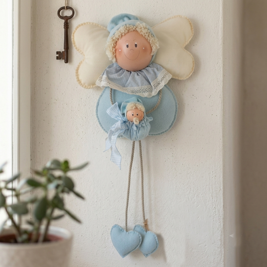 Angeli di Dani Fuoriporta Angelo Celeste Tessuto H 70×32 cm