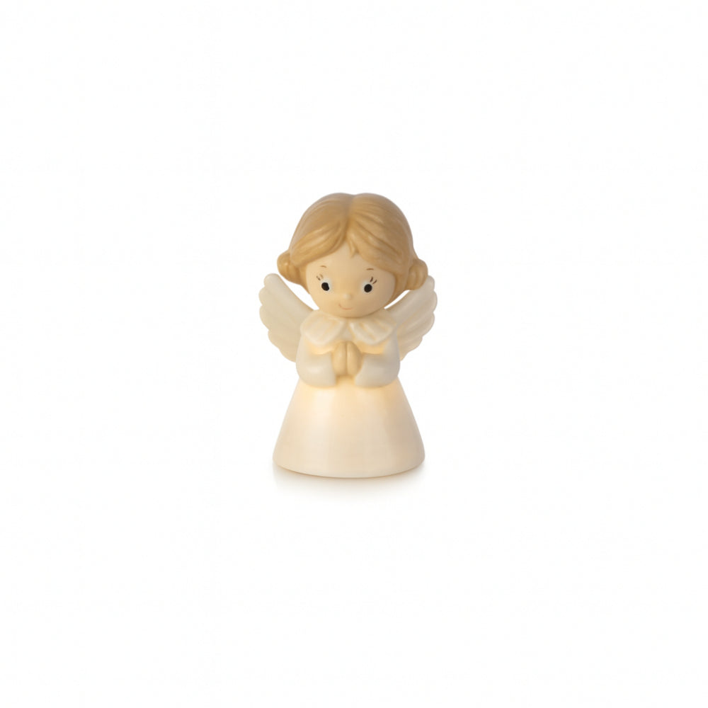 Angelo bimba Ilary Queen in porcellana con LED H 10 cm