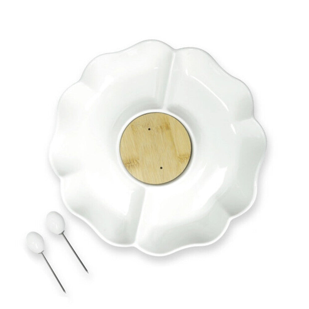 Antipastiera Ortensia Brandani porcellana bamboo Art 51177 elegante