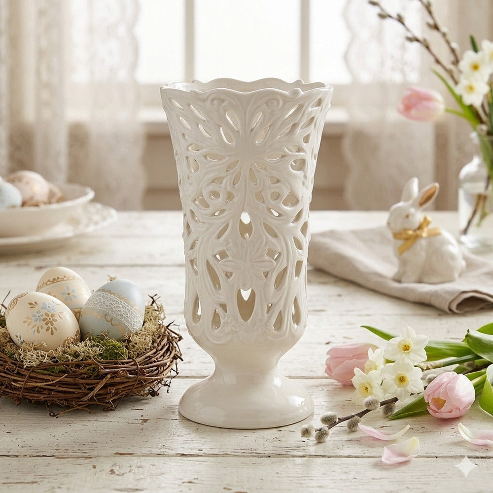 Arte di Nacchi Vaso Ceramica Traforata 21×40 cm