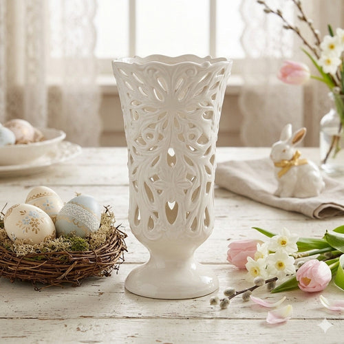 Arte di Nacchi Vaso Ceramica Traforata 21×40 cm