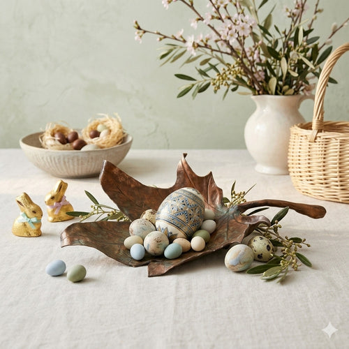 Arthesiana Centro Svuotatasche Edera Ferro Battuto Oro 22x18 cm