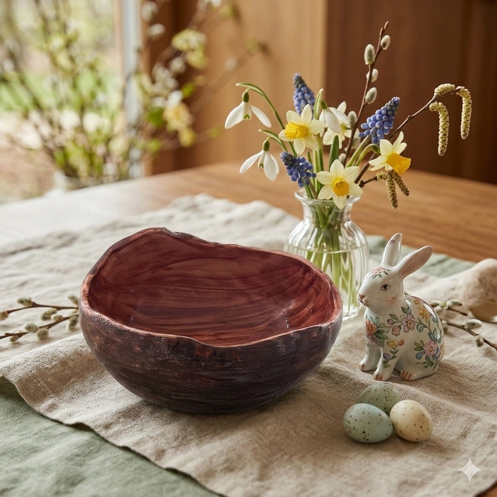 Arthesiana Centro Tavola Porta Bon Bon Cocco Ceramica 20x15 cm