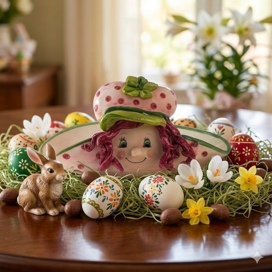 Arthesiana Centro Tavola Porta Bon Bon Fragolina Ceramica 27,5 cm