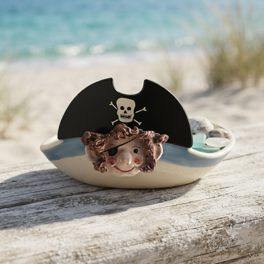 Arthesiana Centro Tavola Porta Bon Bon Pirata Ceramica 27,5 cm