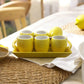Arthesiana Decoro Limoni Set 6 Tazzine Caffè con Vassoio
