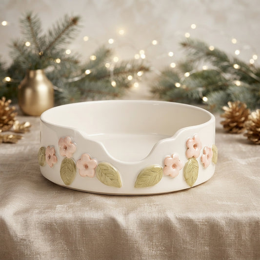 Arthesiana Porta Piatti Ceramica Fiori Decoro Floreale Ø 25 cm
