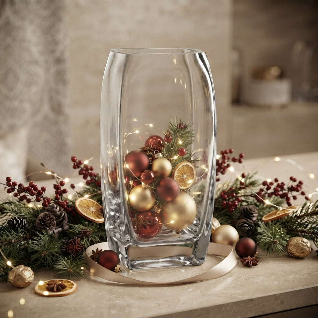 Arthesiana Vaso Rettangolare in Vetro Trasparente 30x14x7,5 cm