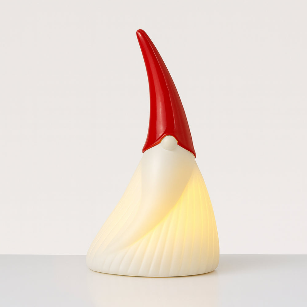 Babbo Gnomo Babbomatto in biscuit con LED H 19×11 cm decorazione natalizia