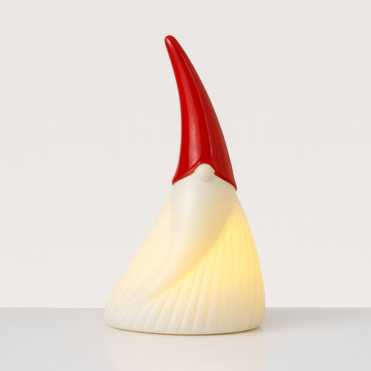 Babbo Gnomo Babbomatto in biscuit con LED H 19×11 cm decorazione natalizia