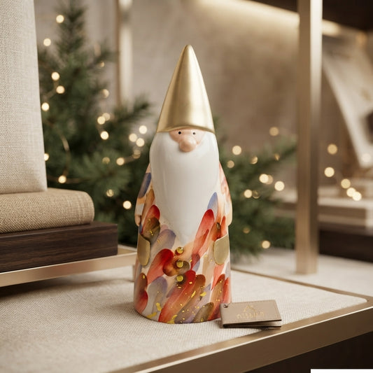 Babbomatto Babbo Natale Ceramica Dipinta a Mano H15 cm